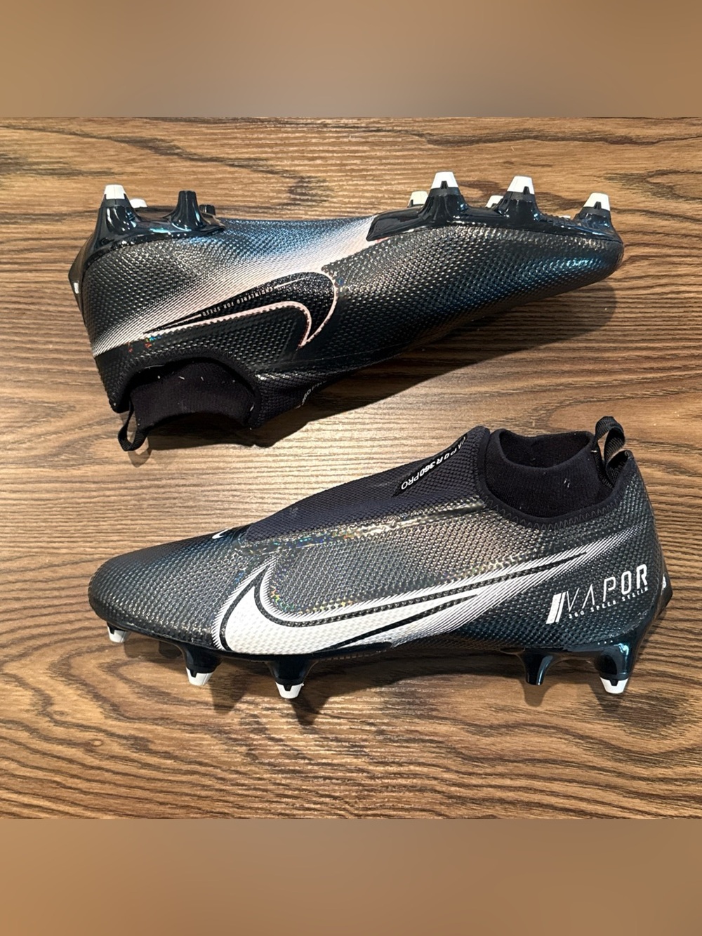 Size 15 Nike Vapor Edge Pro 360 Black Detachable Cleats (CZ5574-001)